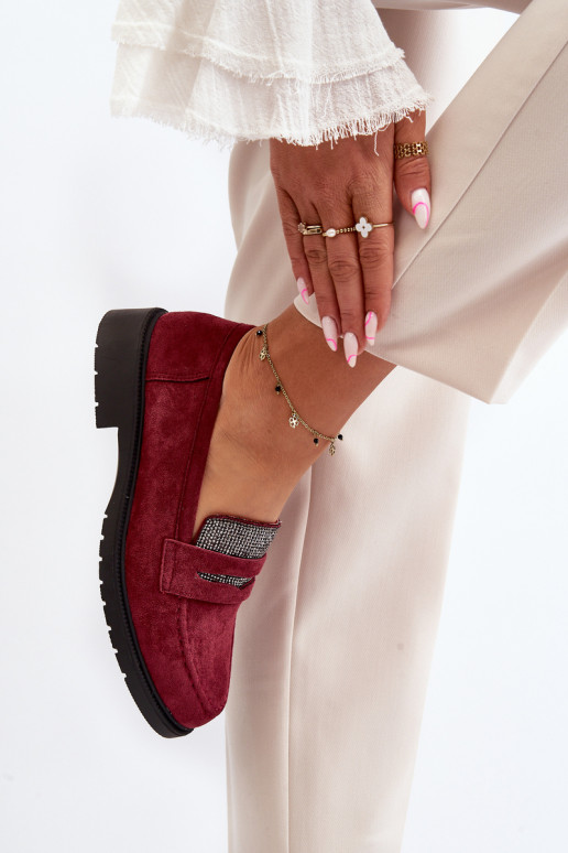 Moteriški Dananei puošti bordo spalvos mokasinai