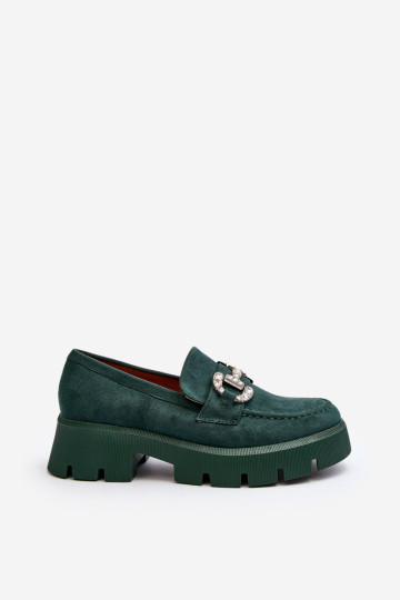 Moteriški mokasinai su puošmena, Green Elise