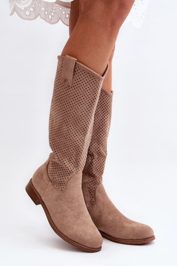 S.Barski HY66-139 Moteriški smėlio spalvos ažūriniai batai