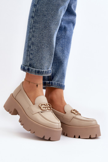 Zazoo 20164 Moteriški natūralios odos maudymosi bateliai Beige