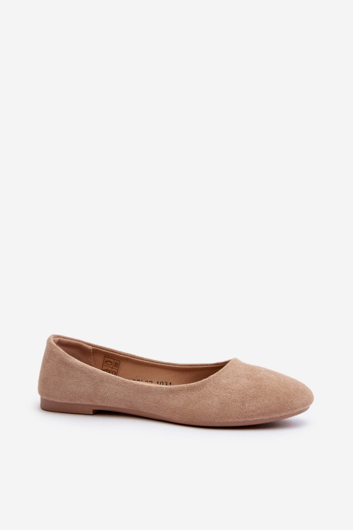 Moterų zomšiniai balerinai Beige Lasota