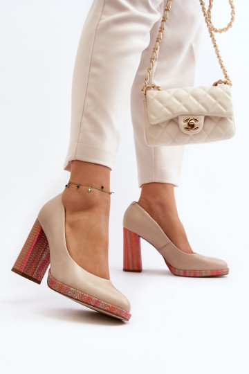 Laura Messi 2746 Šviesiai smėlio spalvos bateliai Stiletto 2
