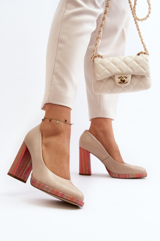 Laura Messi 2746 Šviesiai smėlio spalvos bateliai Stiletto