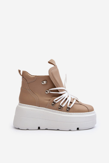 Zazoo 3416 Odiniai moteriški sportiniai bateliai Beige