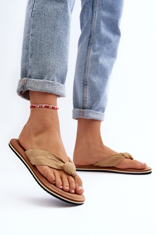 Moteriškos Big Star LL274623 Beige Flip Flops