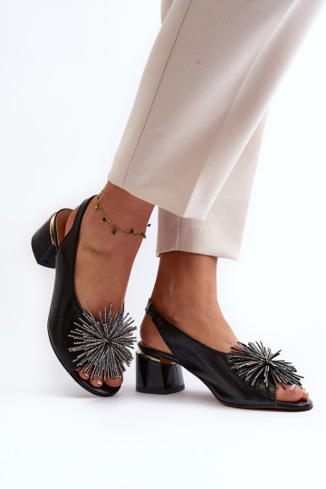 Laura Messi 2719 Odiniai puošnūs sandalai Juoda 2