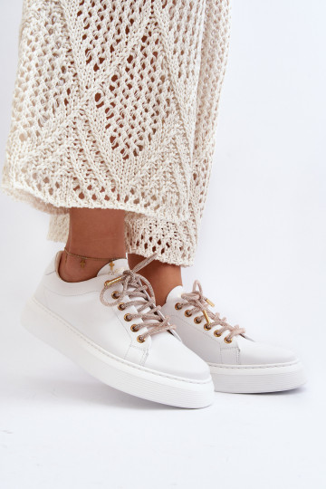 CheBello 4362 Odiniai moteriški sportiniai bateliai White