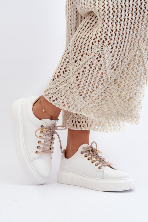 CheBello 4362 Odiniai moteriški sportiniai bateliai White