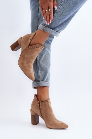 "Vailen" smėlio spalvos ažūriniai bateliai Stiletto Booties 2