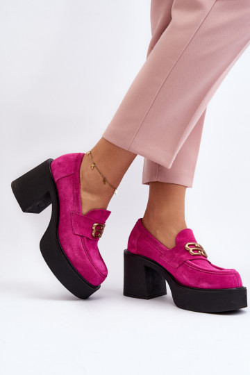 Zazoo 20170 Moterų zomšiniai pusbačiai Stiletto Stiletto Fuchsia 2