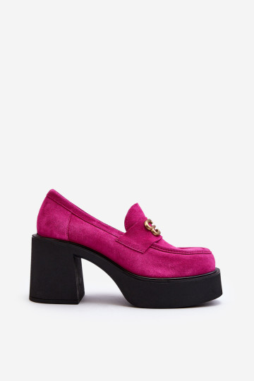Zazoo 20170 Moterų zomšiniai pusbačiai Stiletto Stiletto Fuchsia