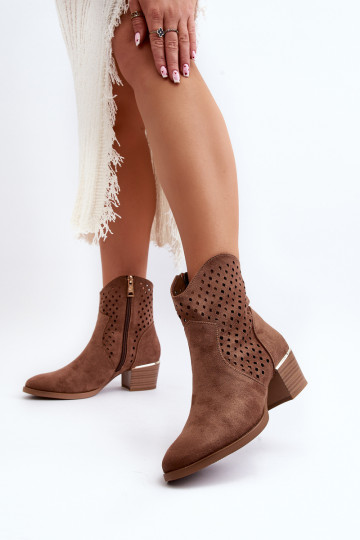 Ažūriniai žemakulniai batai Rudi "Cilvana 2