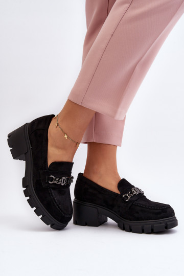 Juodi Eriella Massive mokasinai su kulnais 2