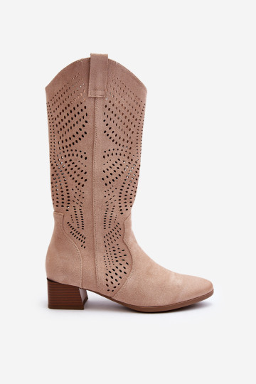 Ažūriniai žemakulniai batai smėlio spalvos Walea