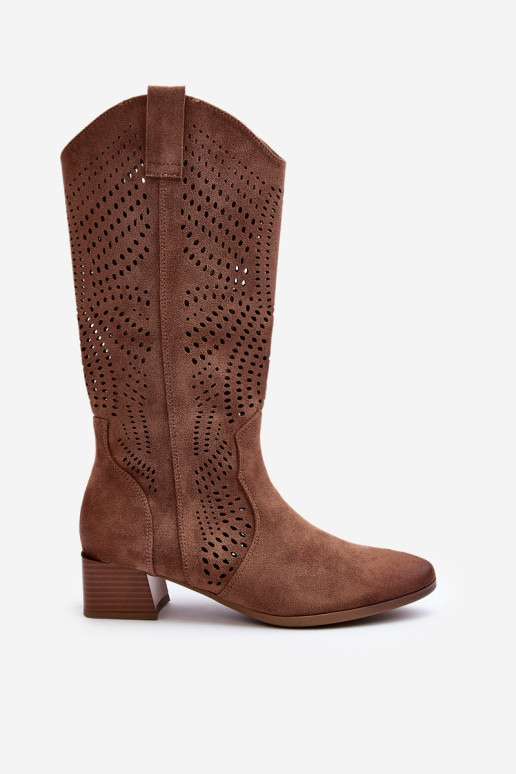 Ažūriniai žemakulniai batai rudi Walea