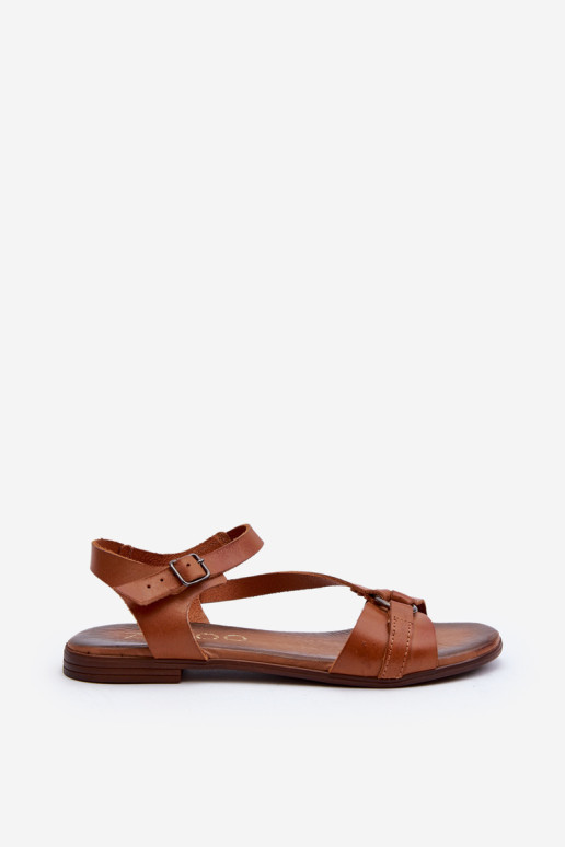 Zazoo 40182 Odiniai moteriški sandalai Brown