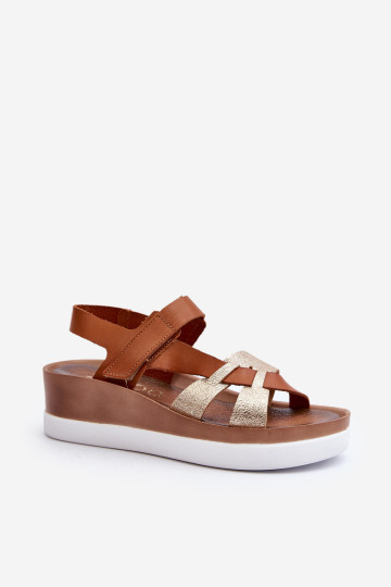 Zazoo 40397 Moteriški odiniai platforminiai sandalai Brown
