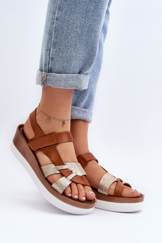 Zazoo 40397 Moteriški odiniai platforminiai sandalai Brown
