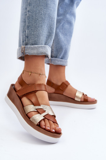 Zazoo 40397 Moteriški odiniai platforminiai sandalai Brown