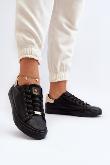 Moterų Eco odos sportbačiai Black Tiraelle 2