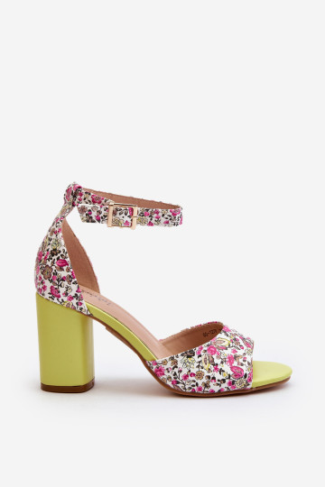 Stiletto Sandalai Gėlėta Geltona Vitamella