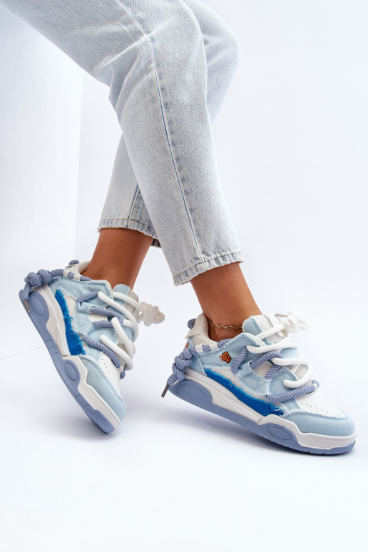 Moteriški stori nėriniuoti sportbačiai Blue Miatora