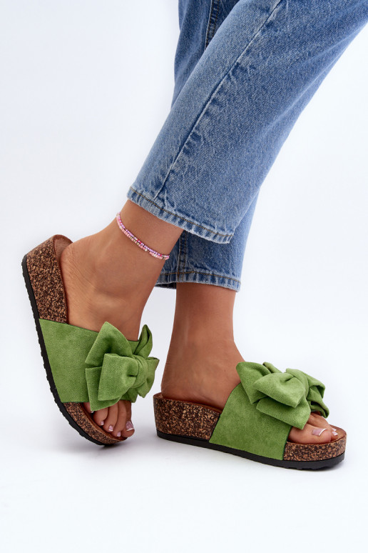 Moterų kamštinės platforminės šlepetės su lanku Tara Green