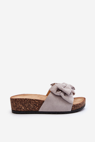 Moterų kamštinės platforminės šlepetės su lanku Tara Grey