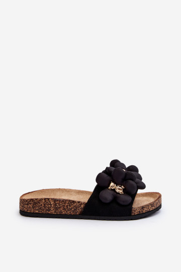 Moteriškos šlepetės su ornamentais Black Bunlia