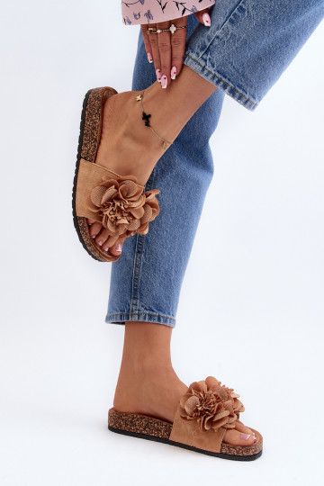 Moteriškos gėlių šlepetės Brown Lulania 2