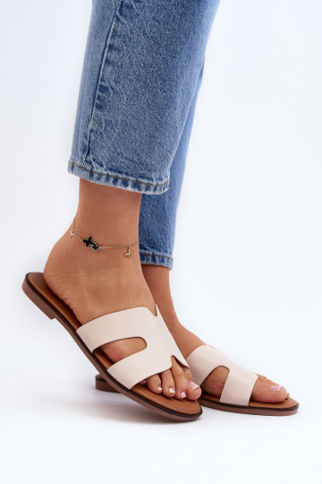 Moterų iškirptės šlepetės Beige Lumossa