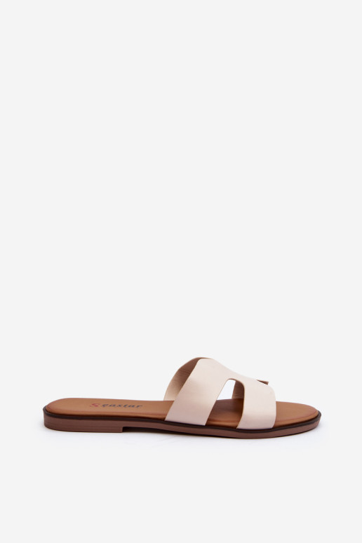 Moterų iškirptės šlepetės Beige Lumossa