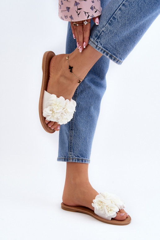 Moterų gėlių šlepetės White Eelfan