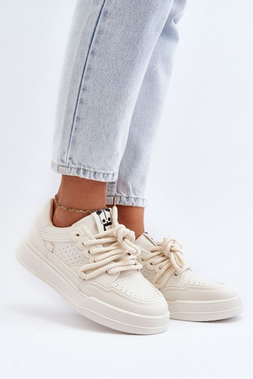 Moteriški Eko odiniai sportbačiai Beige Avanalis