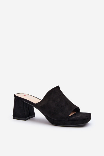 Moteriškos šlepetės su kulnu Black Bralya 2