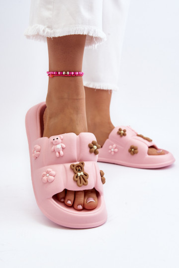 Moteriškos putų šlepetės su papuošimais Pink Cambrina