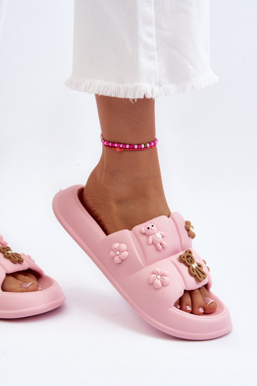 Moteriškos putų šlepetės su papuošimais Pink Cambrina
