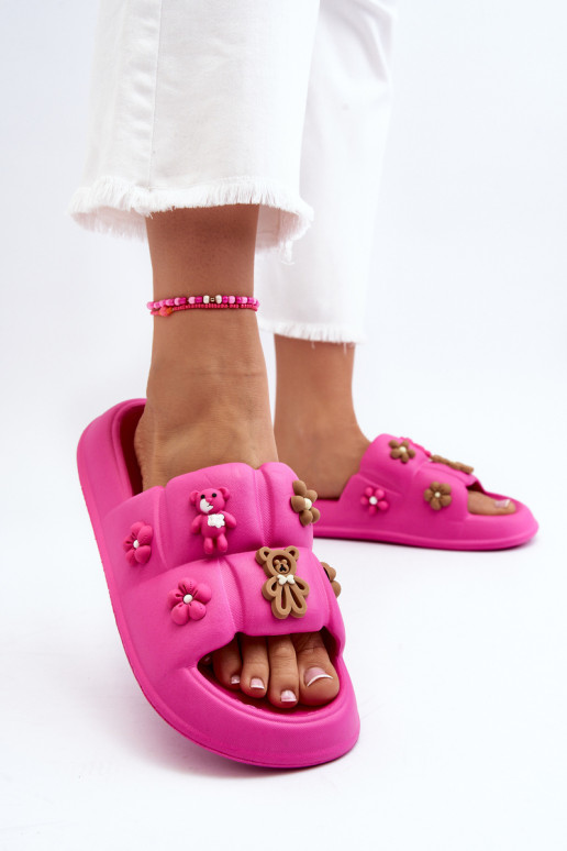 Moteriškos putų šlepetės su papuošimais Fuchsia Cambrina