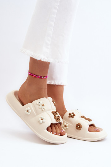 Moteriškos putų šlepetės su ornamentais Beige Cambrina