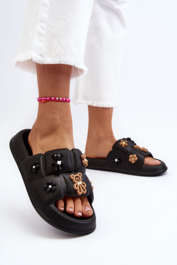 Moteriškos putų šlepetės su ornamentais Black Cambrina 2
