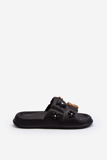 Moteriškos putų šlepetės su ornamentais Black Cambrina