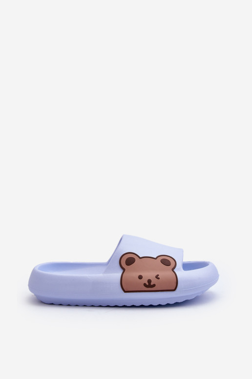 Moteriškos lengvos putų šlepetės Teddy Bear Motif Blue Parisso