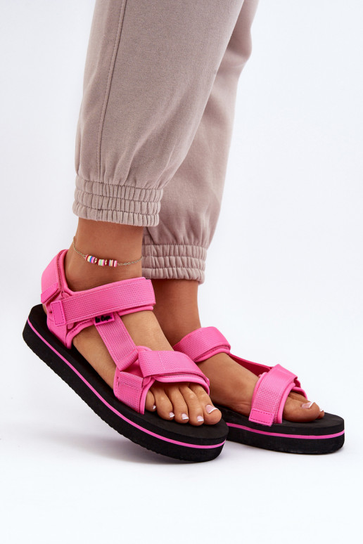 Moteriški Lee Cooper platforminiai sandalai LCW-24-05-2750L Fuchsia