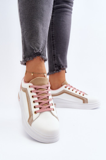 Moteriški bateliai su blizgučiais Beige Elnami