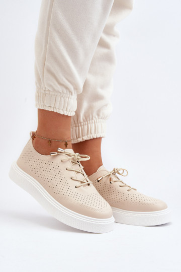 Moteriški smėlio spalvos bateliai Openwork Unassemia