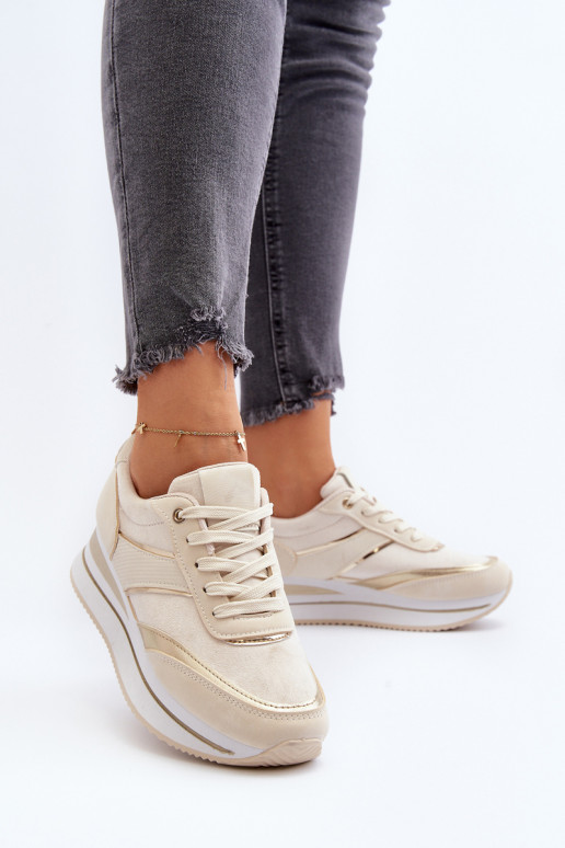 Moterų platforminiai sportiniai bateliai Beige Atnarama