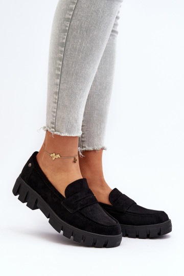 Moterų Eko Suede Black Seravisa Moccasins