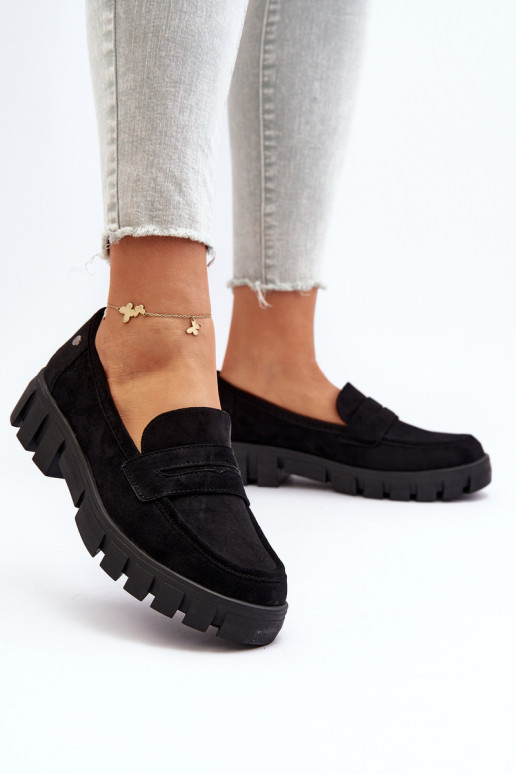 Moterų Eko Suede Black Seravisa Moccasins