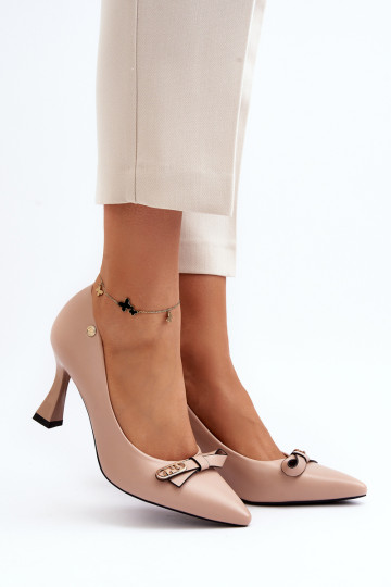 "Kismetti" smėlio spalvos "Eko Leather Stilettos