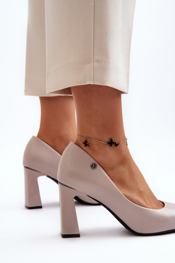 Pilkos spalvos "Giseleni Eko" odiniai aukštakulniai